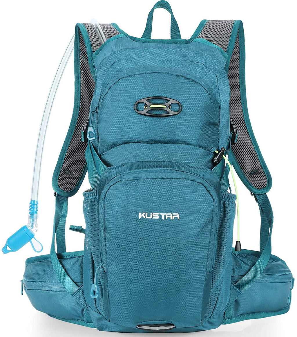 KUSTAR Hydration Pack Backpack with 2L Leakproof Water Bladder BPA Free,Lightweight Water Backpack for Hiking,Running,Cycling,Camping,Blue