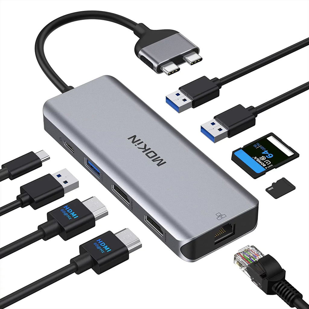 Pro Docking Station Dual Monitor Pro HDMI Adapter,9 in 1 USB C Adapters for Pro Air Mac HDMI