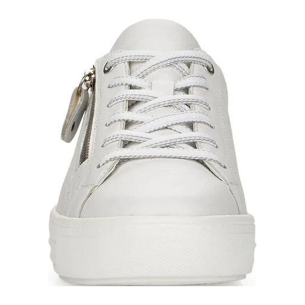Rieker Women's D0916-80 Side-Zipped Lace-Up Sneakers, White, Size EU 42