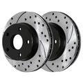 AutoShack Front Drilled Slotted Brake Rotors Black Pair of 2 Driver and Passenger Side Replacement for 2007-2010 2011 2012 Dodge Caliber 2008-2017 Mitsubishi Lancer 1.8L 2.0L 2.4L AWD FWD PR63039LR