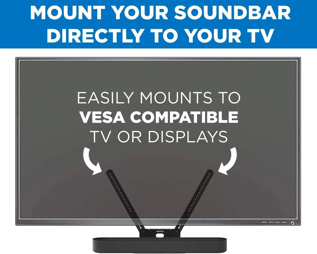 Mount-It! Sound Bar TV Mounting Shelf Compatible with Sonos Beam Speaker | Soundbar Mount Bracket Kit for Televisions with 200mm - 600mm VESA Mounting Pattern