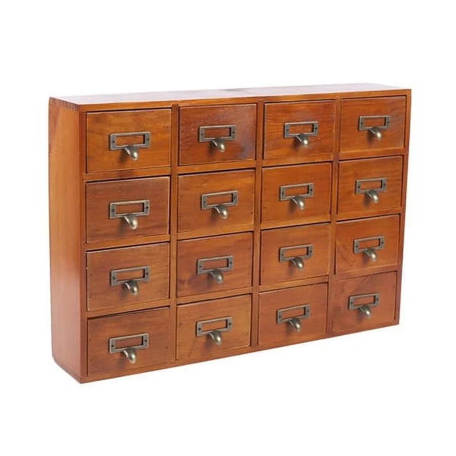 Retro Wood Apothecary Cabinet 16 Drawers Desk Drawer Organizer Storage Box