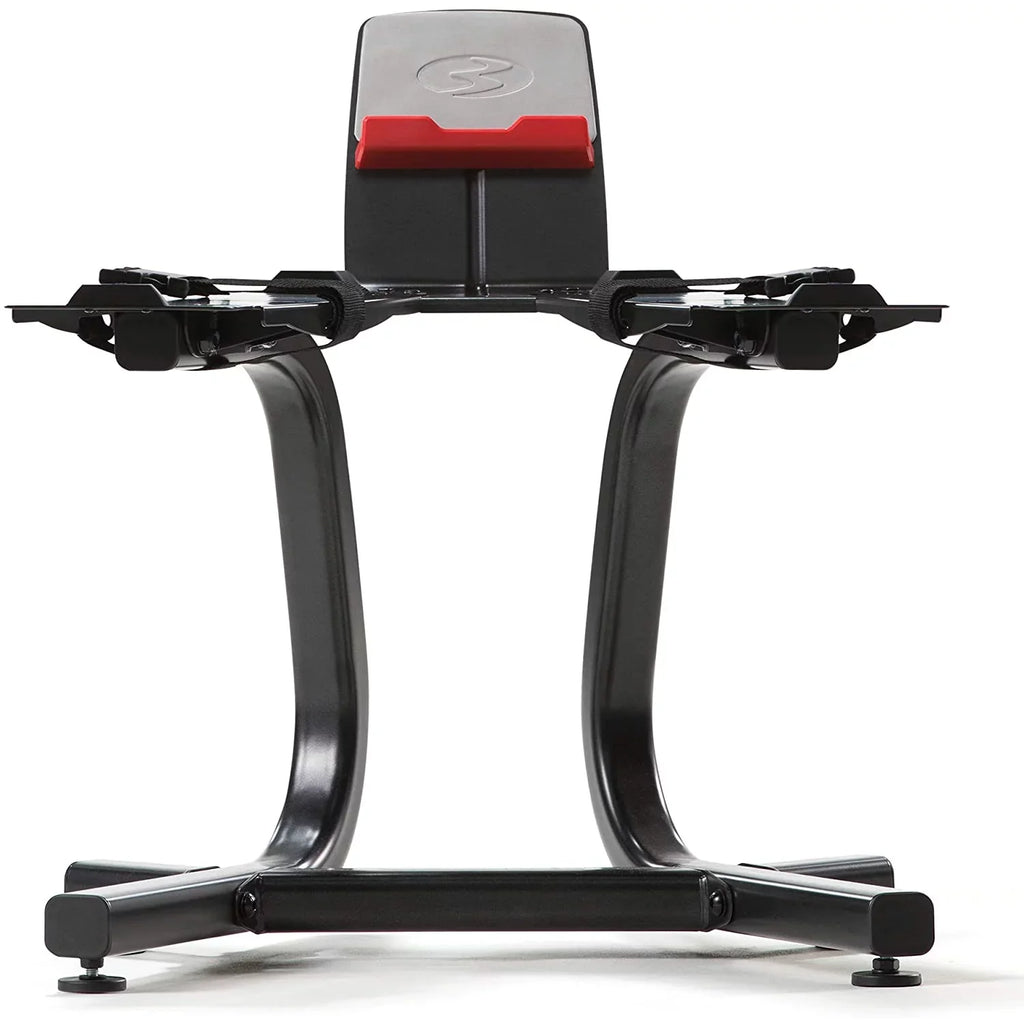 Bowflex 100675 5.1S Stowable SelectTech Adjustable Bench, 6 Adjustment Angles Bundle with Bowflex SelectTech Dumbbell Stand with Media Rack
