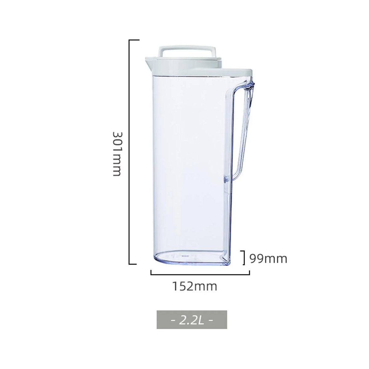 Water Pitcher Beverage Dispenser Screw Lid Heat & Cold Resistant Lemonade Kettle 2200ML
