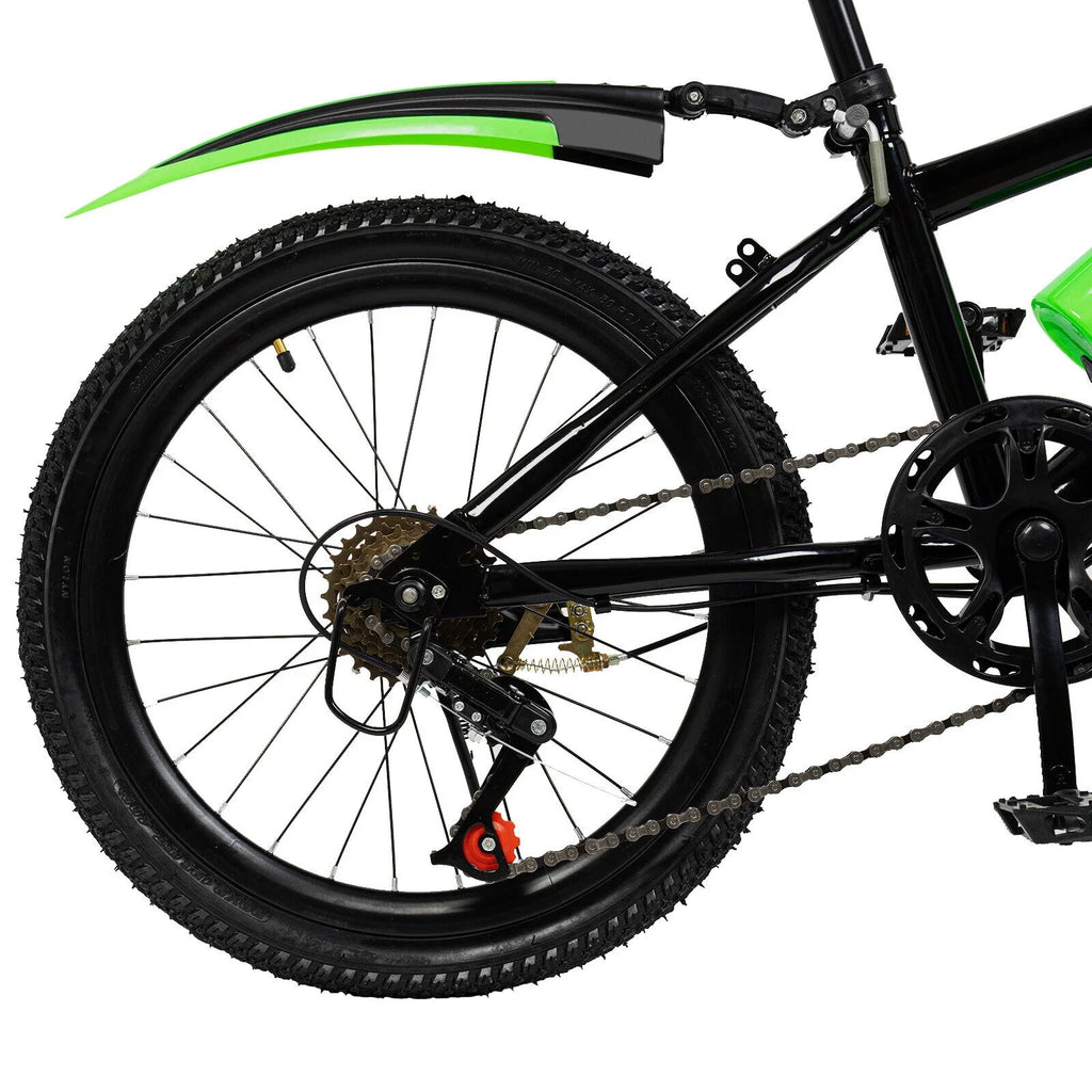 Kids Bike 20in Child Bike 7 Speed High Carbon Steel Bicycle w/ Double Disc Brake