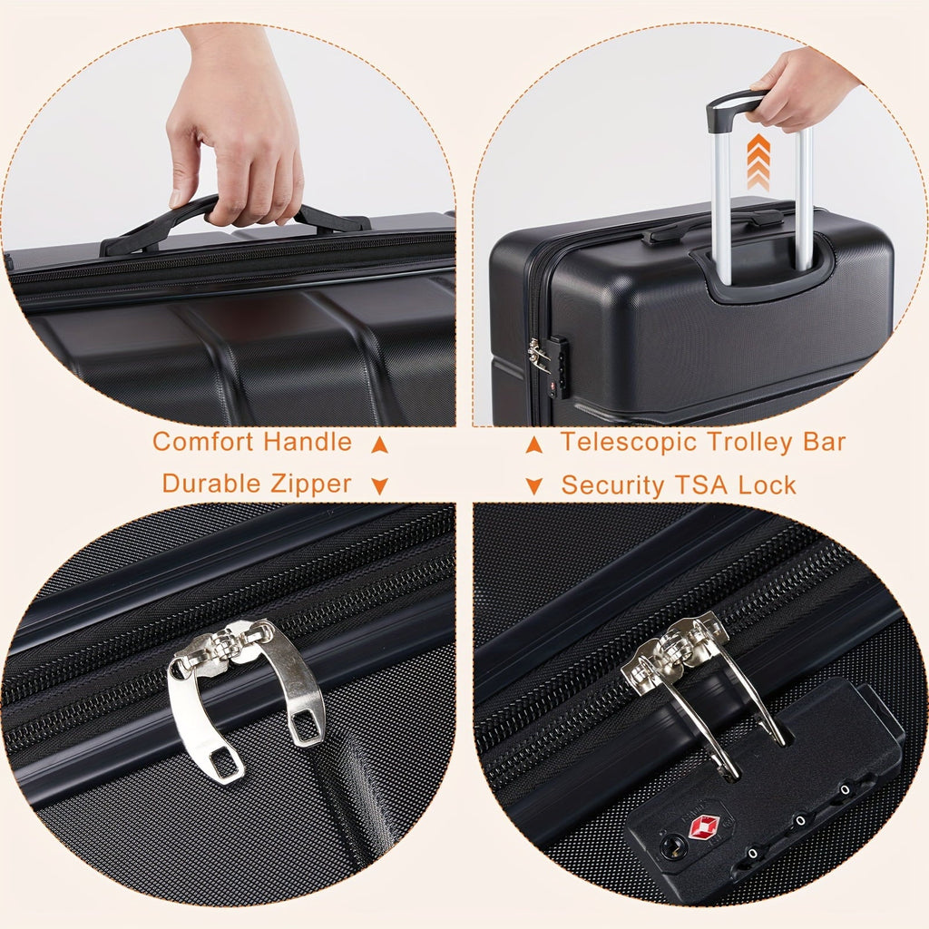 Lightweight Carry-On Trolley Suitcase – TSA Lock, Durable Double Spinner Wheels – Secure & Convenient Travel Case for Jetsetters