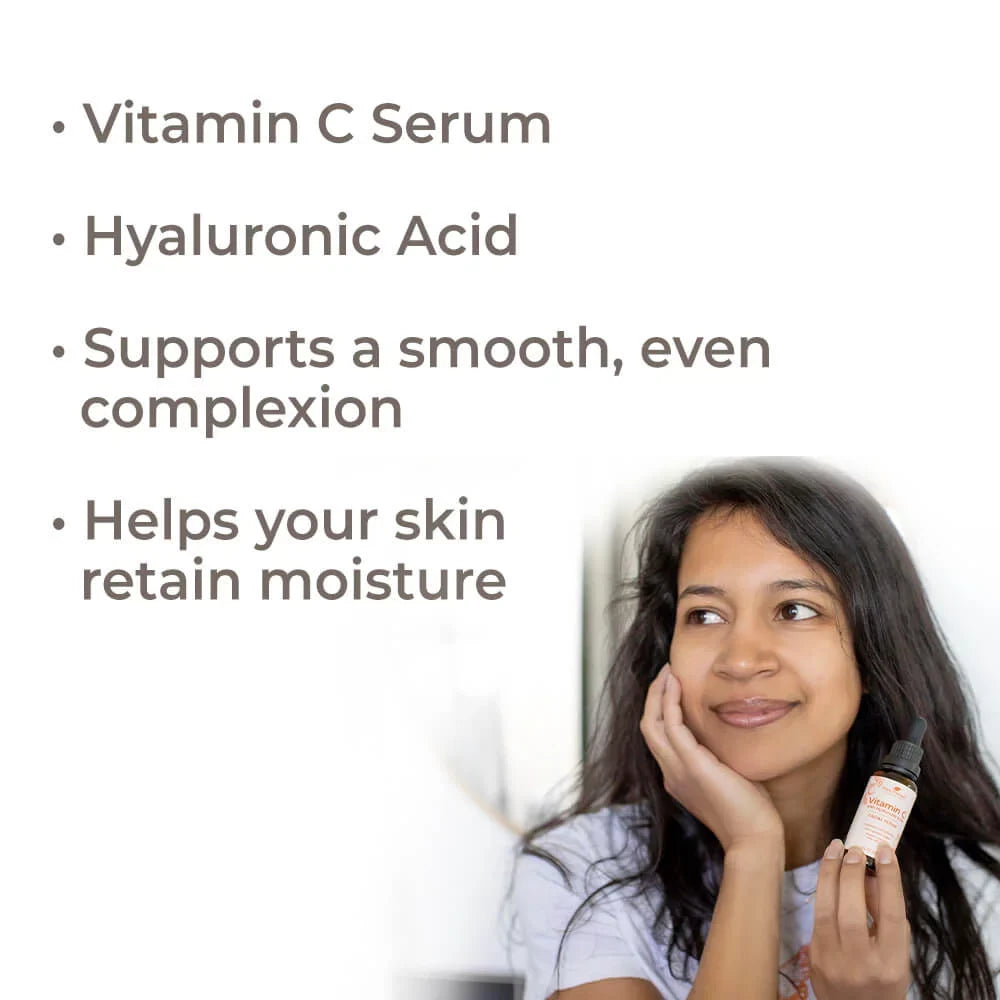Plant Therapy Facial Serum with Vitamin C & Hyaluronic Acid 4 oz with Hyaluronic Acid, Ferulic Acid, and Vitamin E, Reduces the Appearance of Fine Lines & Wrinkles