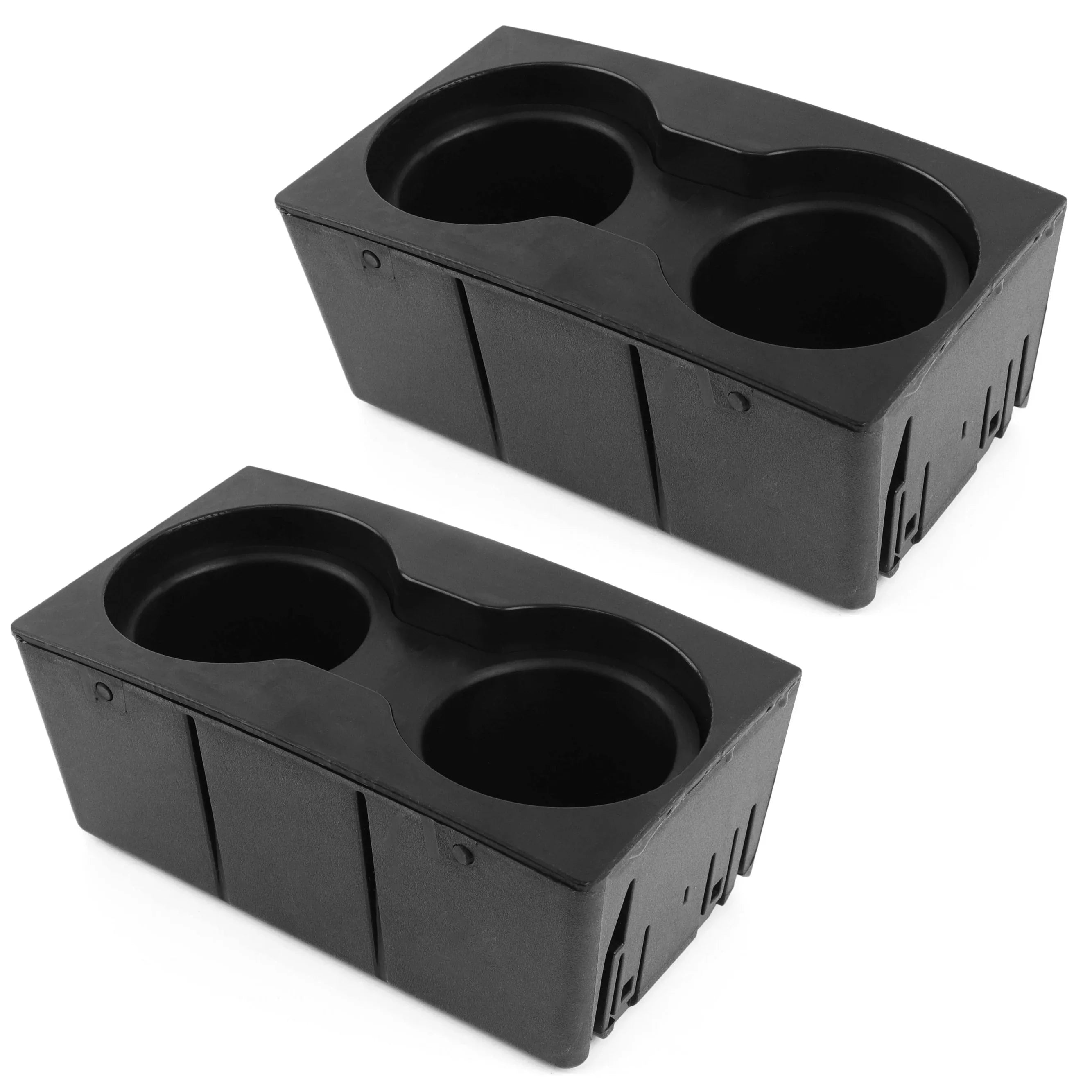 Red Hound Auto 2 Cup Holder Inserts Holds 4 Cups Compatible with Ford Super Duty F-250/F-350/F-450/F-550 2011-2016 fits Front Center Floor Mounted Console (flow through style) Black Beverage Holder