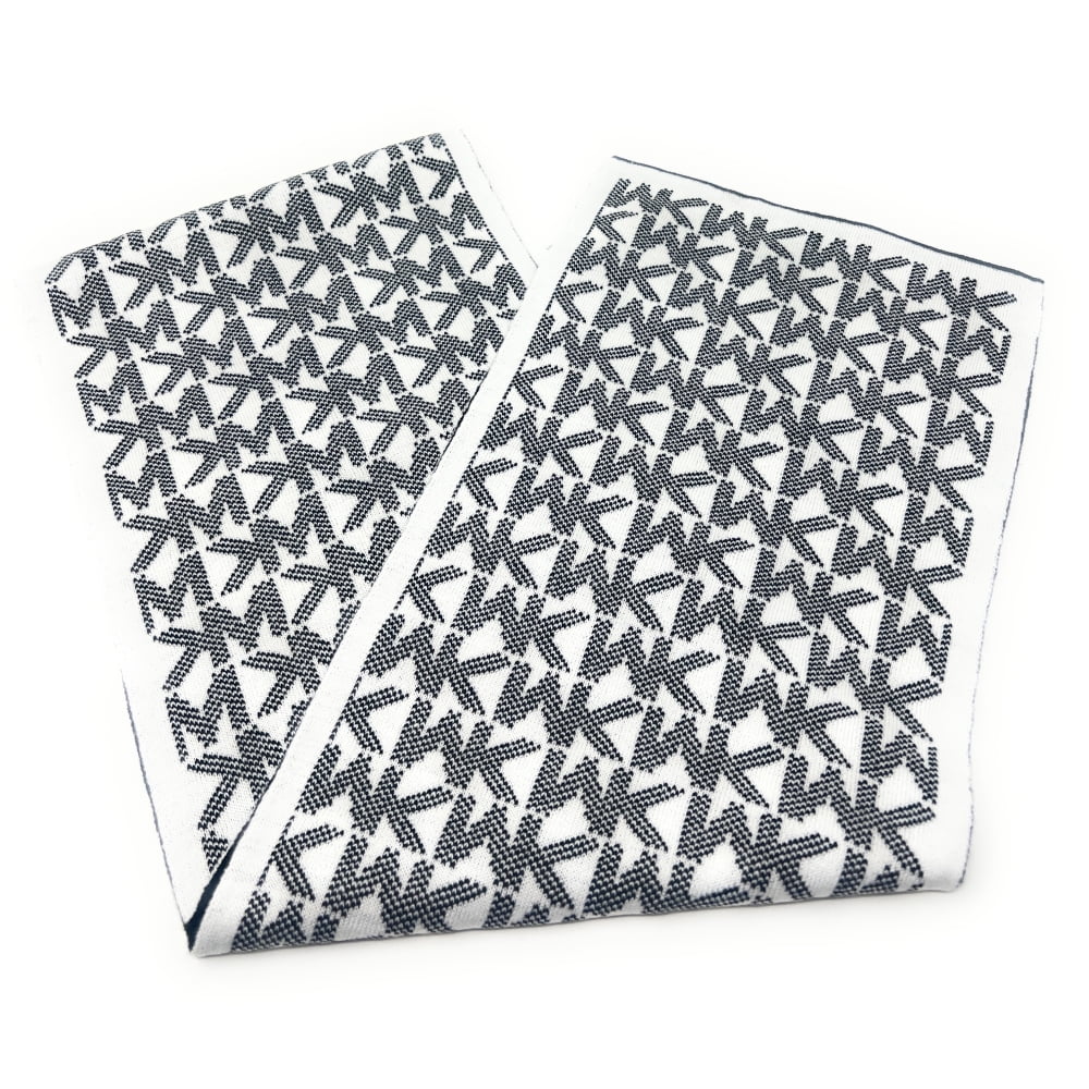 Michael Kors Jet Set Logo Print Reversible Muffler Scarf, Black/Cream