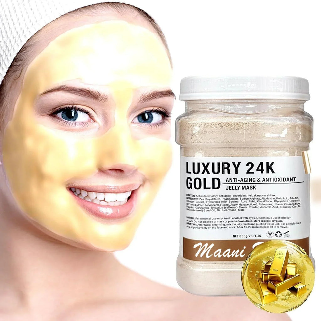 Jelly Mask Peel Off Face Masks SkinCare, Natural Gel Powder for Facial Mask, Professional hydrojelly Mask, Moisturizing & Hydrating 23 Fl Oz DIY Facial Skin Care Peel Off (2K GOLD)