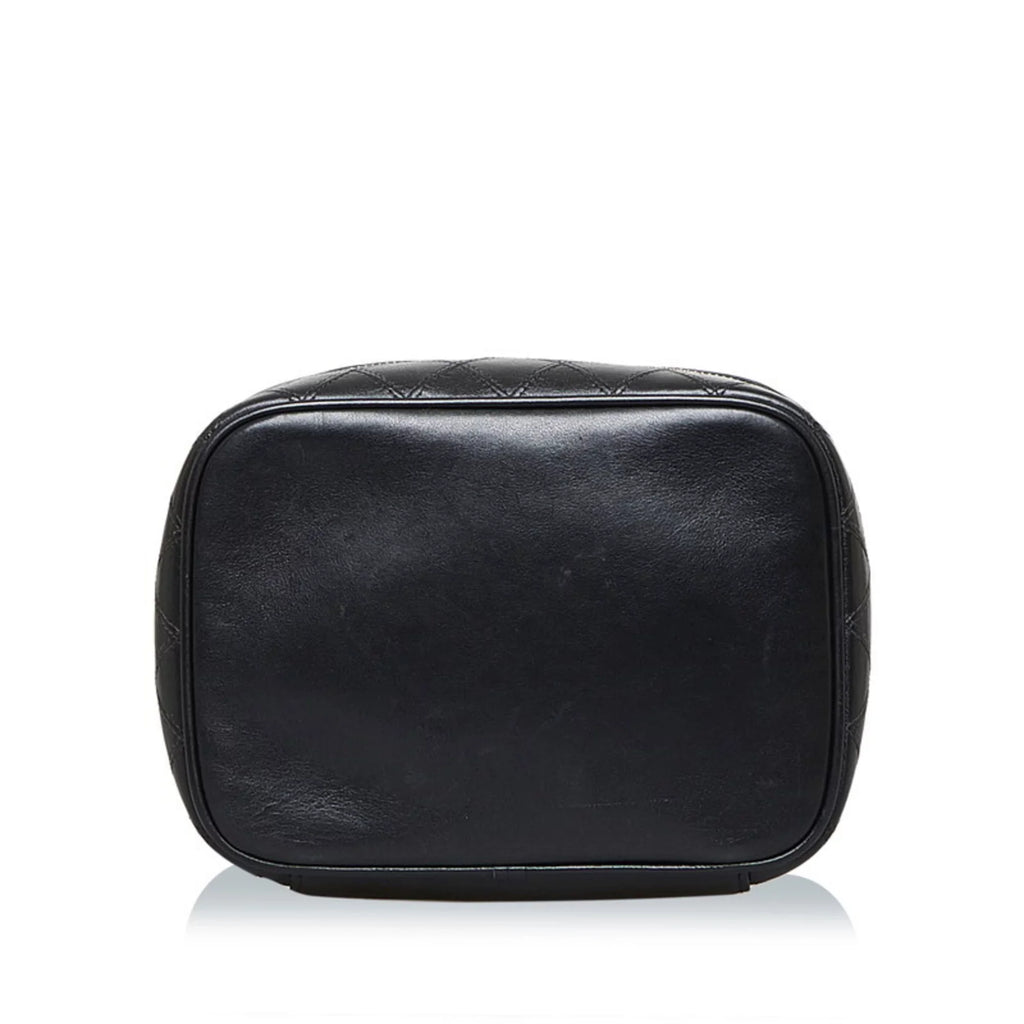 Pre-Owned Chanel Cocomark Bicolore Vanity Bag Handbag Black Lambskin Ladies CHANEL (Fair)