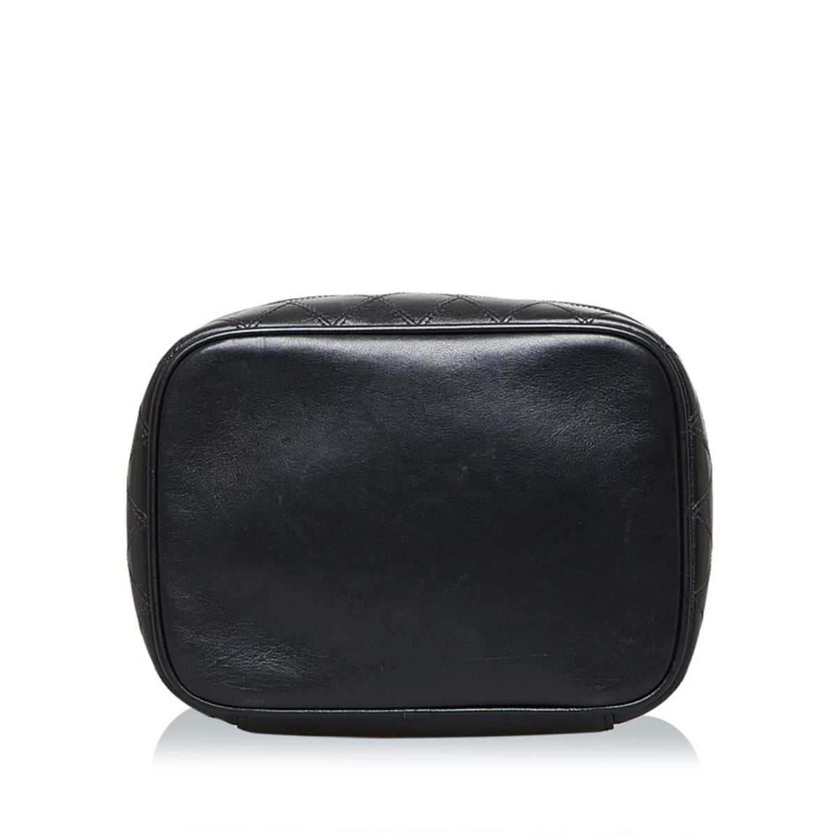Pre-Owned Chanel Cocomark Bicolore Vanity Bag Handbag Black Lambskin Ladies CHANEL (Fair)