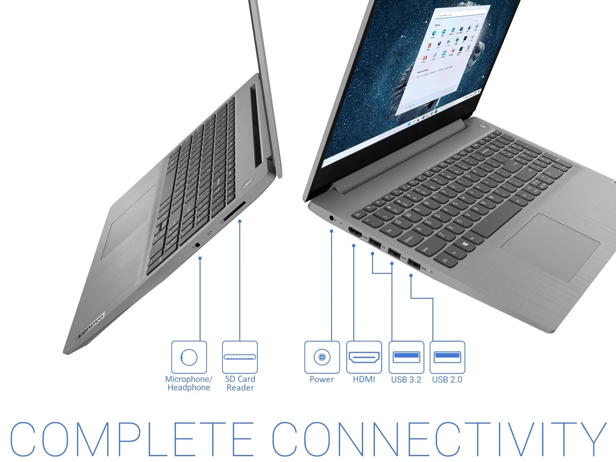 IdeaPad 3i Portable computer, 15.6" FHD Display, Intel Core i3-1115G4 Upto 4.1GHz, 12GB RAM, 256GB NVMe Solid-state drive, HDMI, Card Reader, Wi-Fi, Bluetooth, Microsoft Windows 11 Pro S
