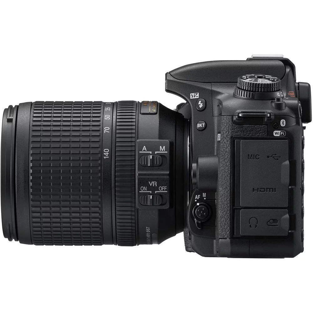 Nikon D7500 20.9MP DSLR Digital Camera with 18-140mm VR Lens (1582) Bundle with SanDisk 64GB SD Card + Camera Bag + Filter Kit + Spare Battery + Telephoto Lens