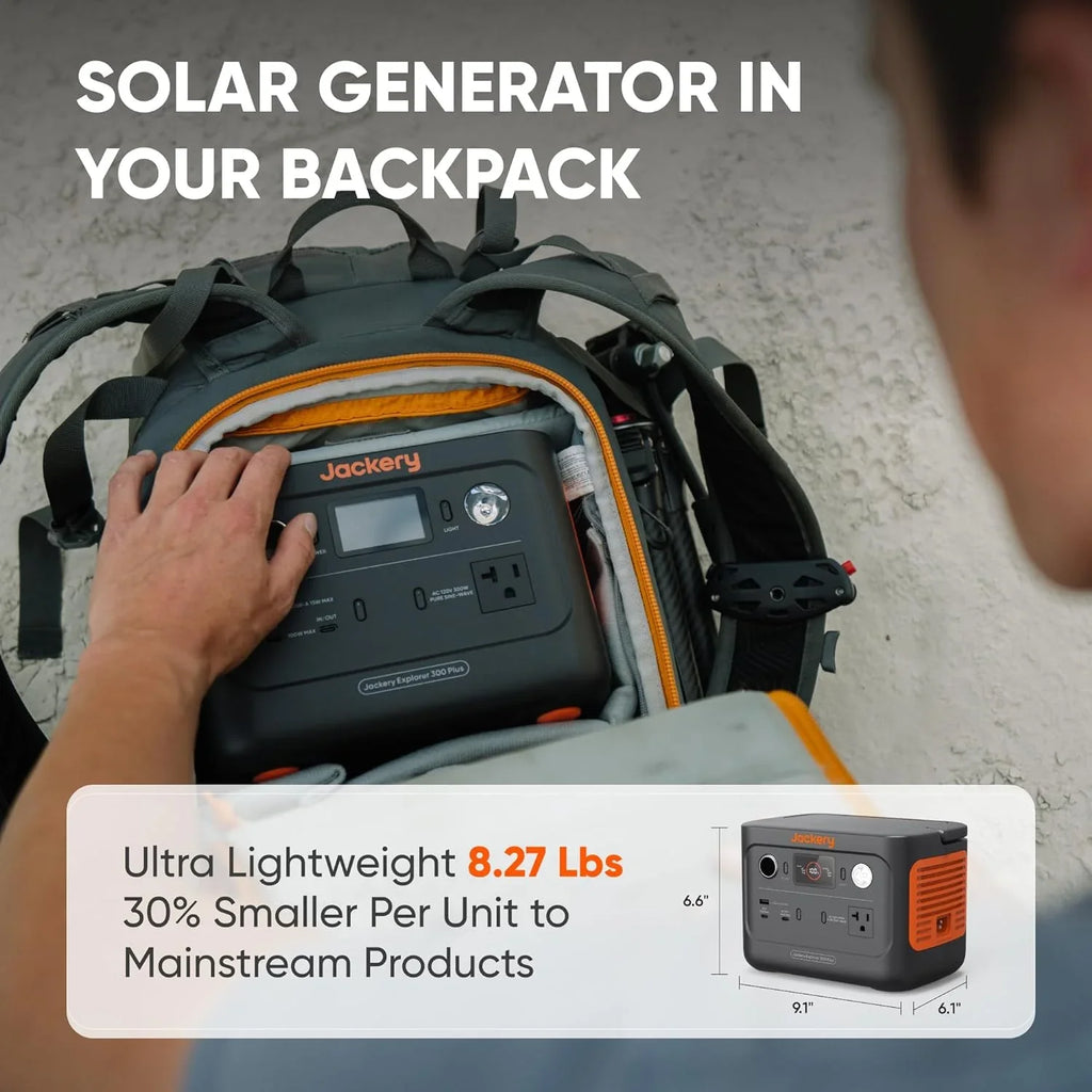 Restored Jackery Explorer 300 Plus Portable Power Station, 288Wh Backup LiFePO4 Battery, Solar Generator (Solar Panel Not Included) for RV, Outdoors, Camping, Traveling, and Emergencies (Refurbished)