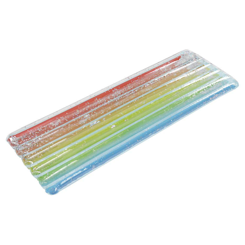 Rainbow Collection Deluxe Glitter Pool Raft 74" - Rainbow Haze