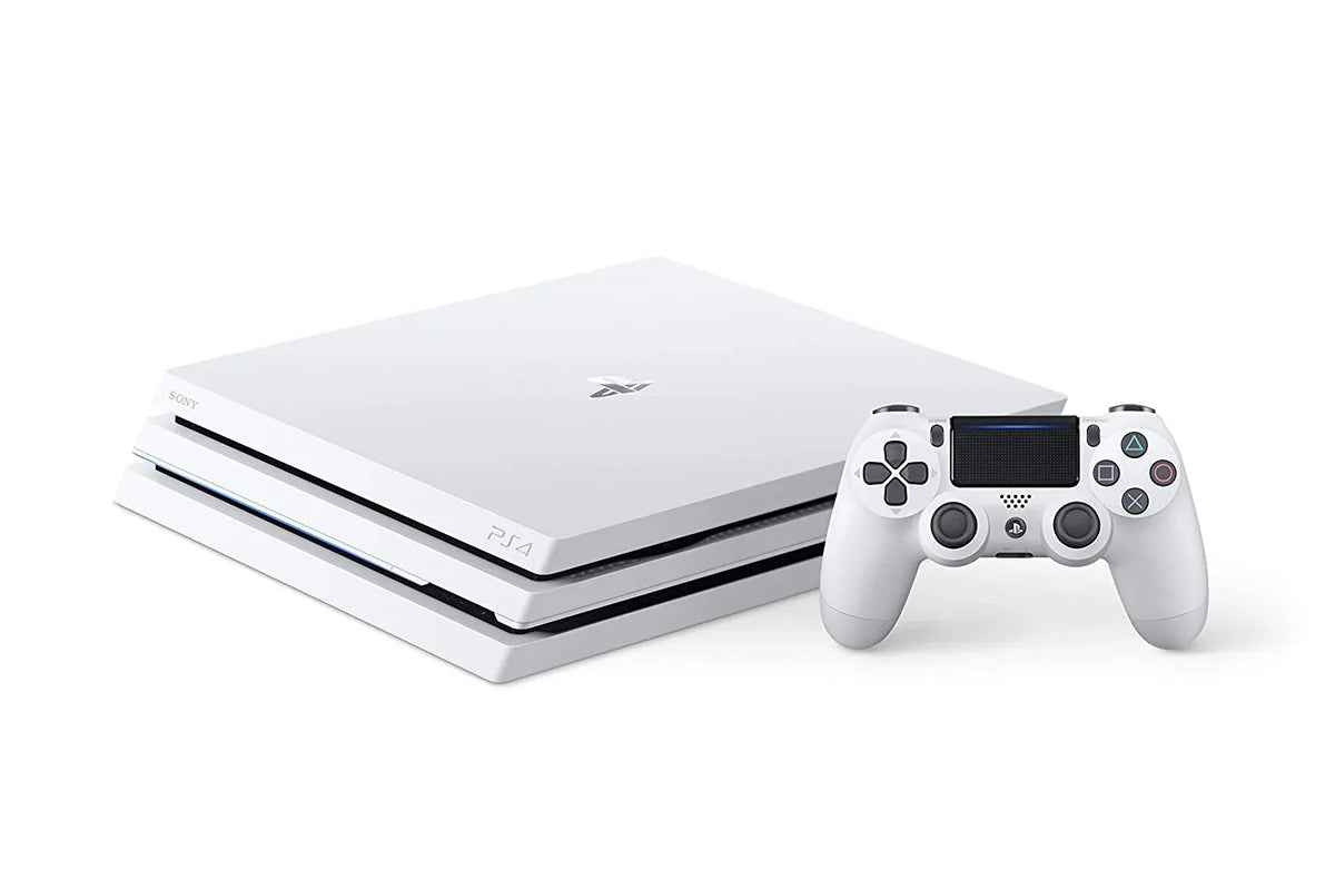 Sony PlayStation 4 Original 500GB Matte White Gaming Console With 2 Controller + T5 Earbuds With Microphone BOLT AXTION Bundle Like New