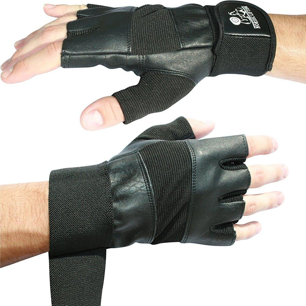 Nordic Lifting Weight Lifting Gloves with 12" Wrist Wraps Support for Gym Workout, Cross Training, Weightlifting, Fitness & Cross Training - The Best for Men & Women - Quality Gear - Large