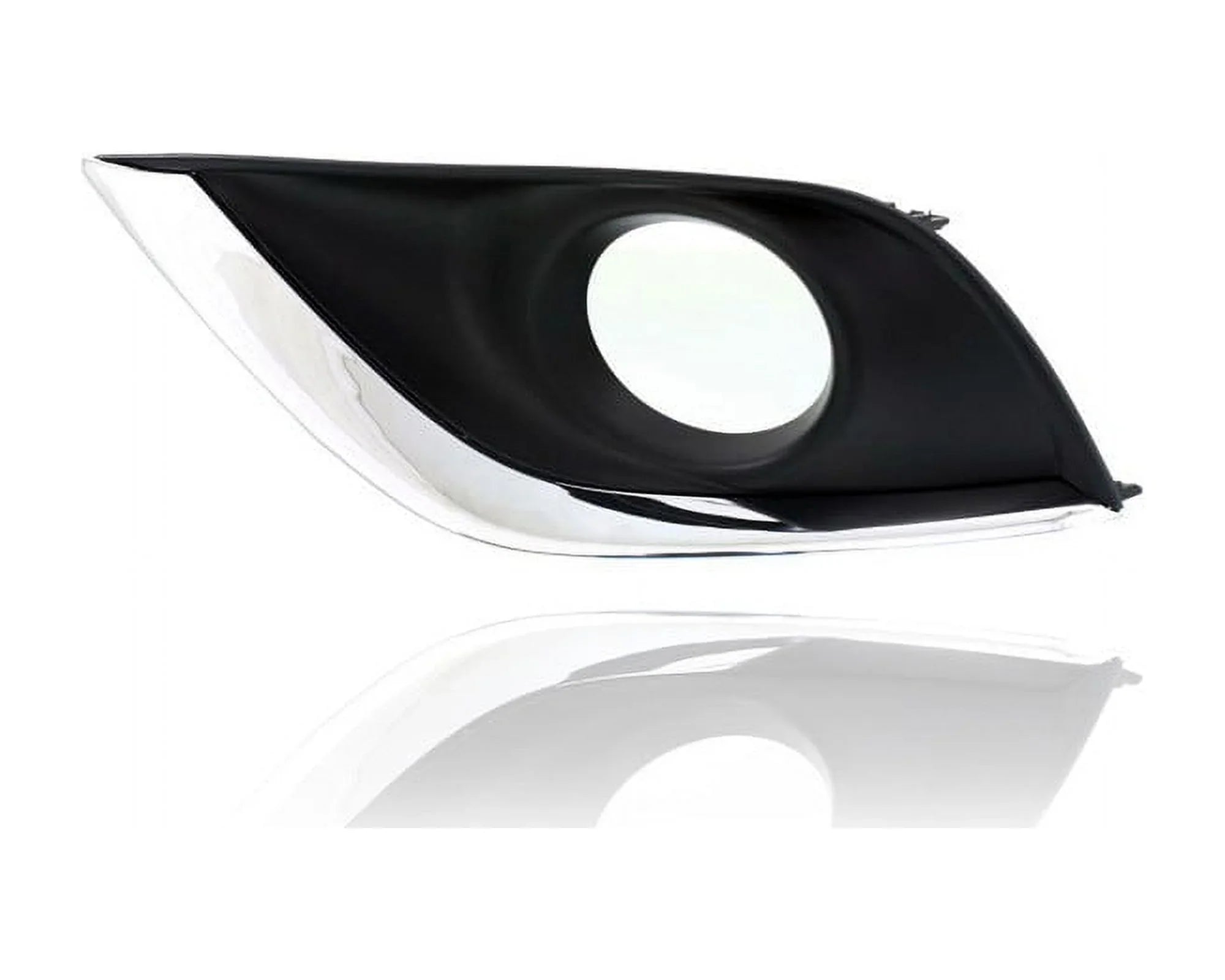 Fog Light Cover - Compatible/Replacement for '15-19 Nissan Versa Sedan SV/SE/SL- Bezel With Hole Black & Chrome Molding - Pair, Left Driver + Right Passenger Set - 622566W80A, 622576W80A