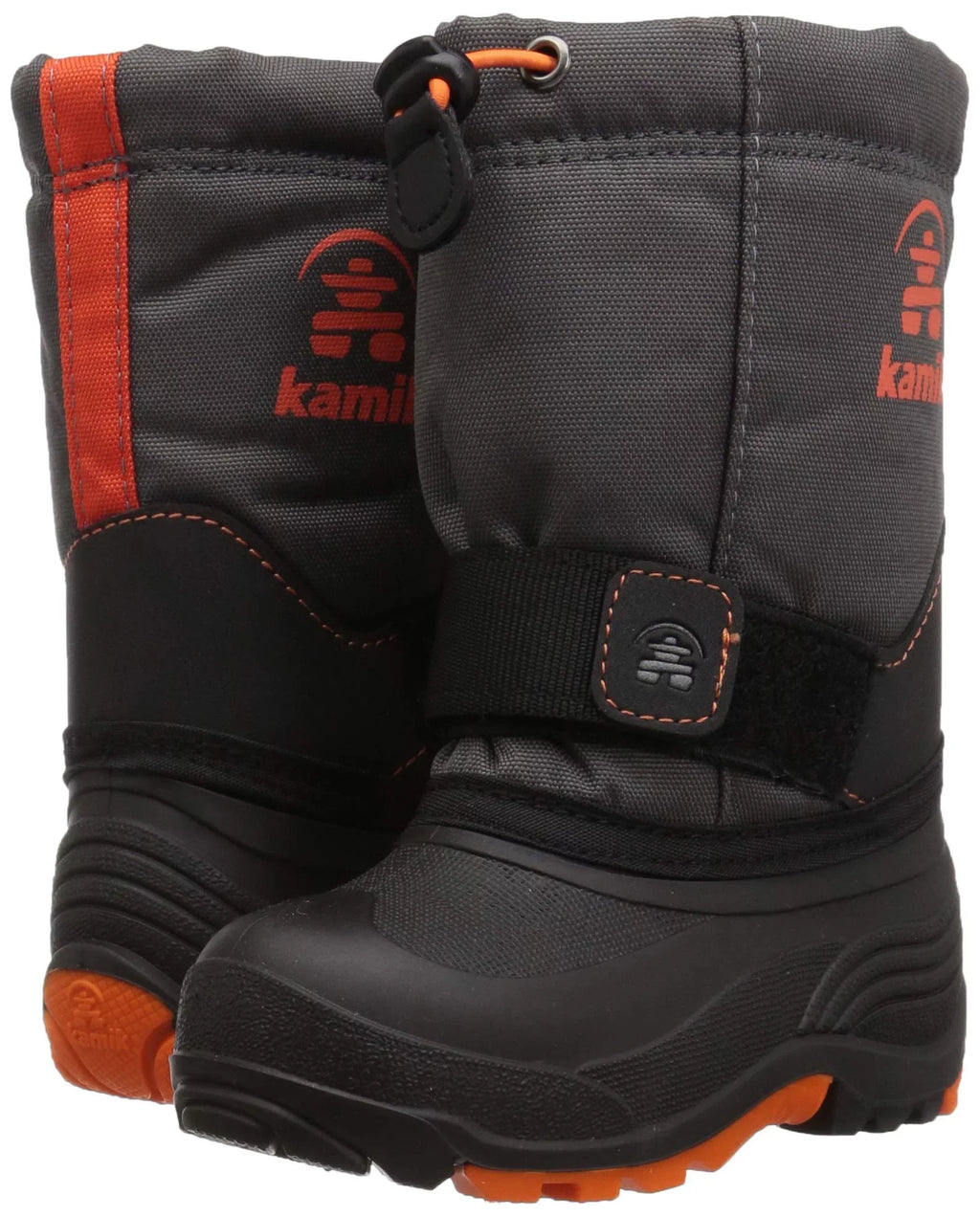 Kamik Kids' Rocket Snow Boot Toddler Warm Boots Grey Snow Boot Charcoal Flame (11)