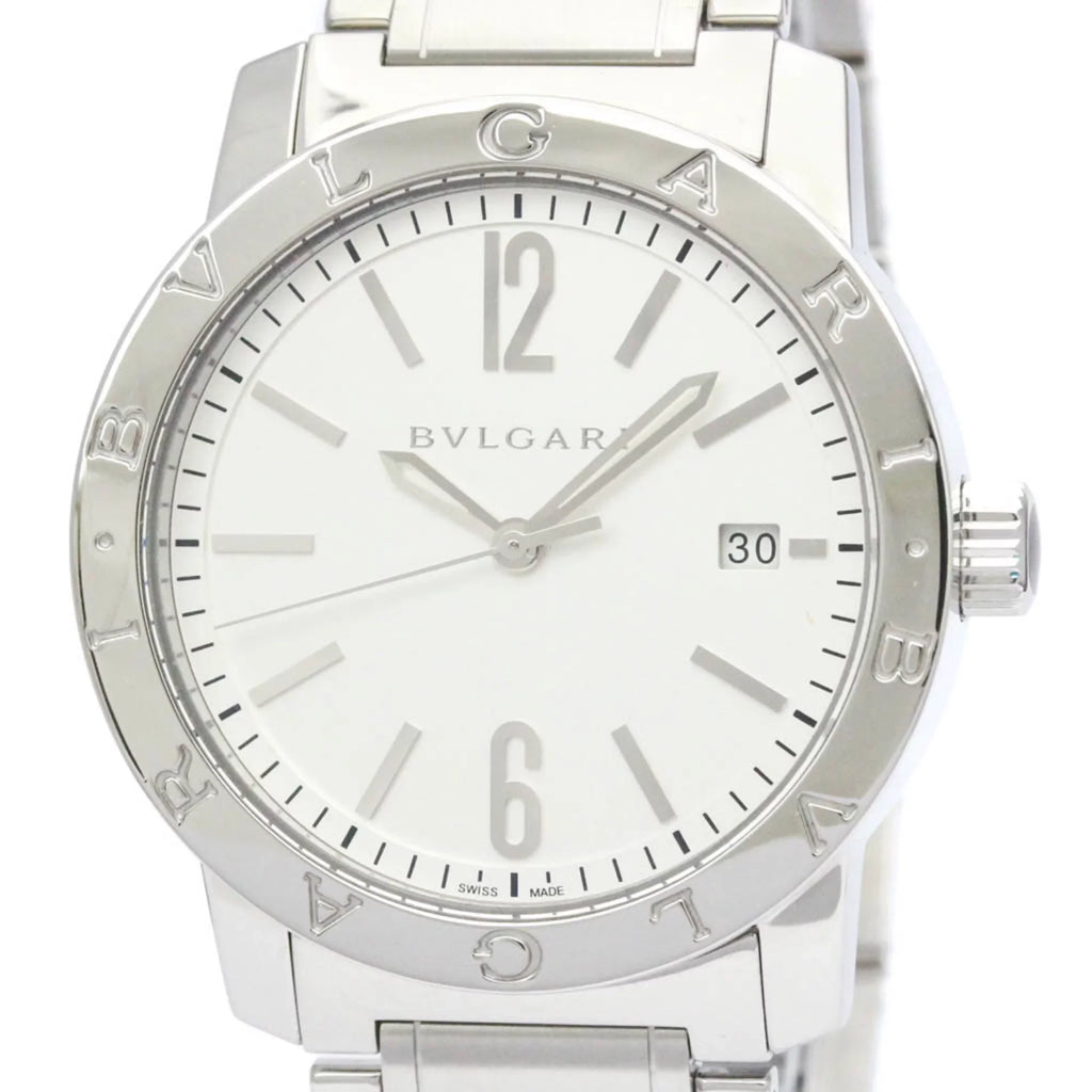 Pre-Owned Polished BVLGARI BVLGARI-BVLGARI Steel Automatic Mens Watch BB39S BF560761 (Good)