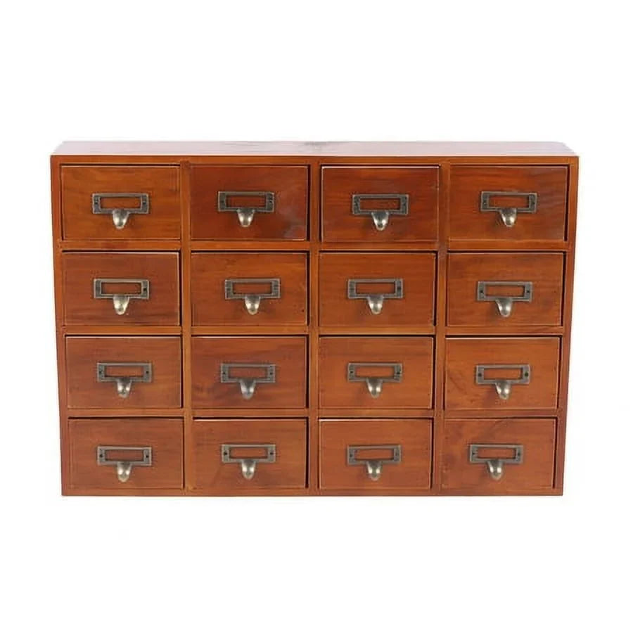 Retro Wood Apothecary Cabinet 16 Drawers Desk Drawer Organizer Storage Box