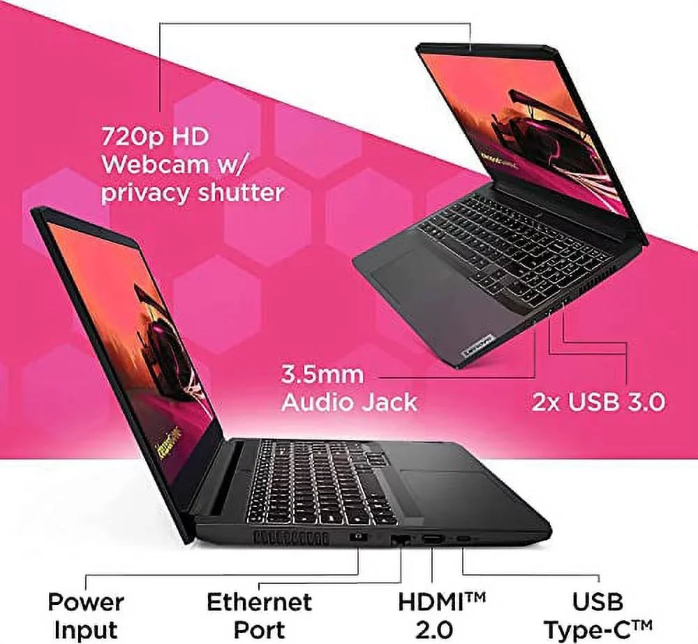 IdeaPad Gaming 3 15.6" FHD 120Hz Gaming Portable computer, AMD Ryzen 5-5600H, 32GB RAM 1TB Solid State Drive, RTX 3050 Ti 4GB GDDR6, Backlit Keyboard, Bluetooth, Webcam, WiFi, Win OS 11, Shadow Black