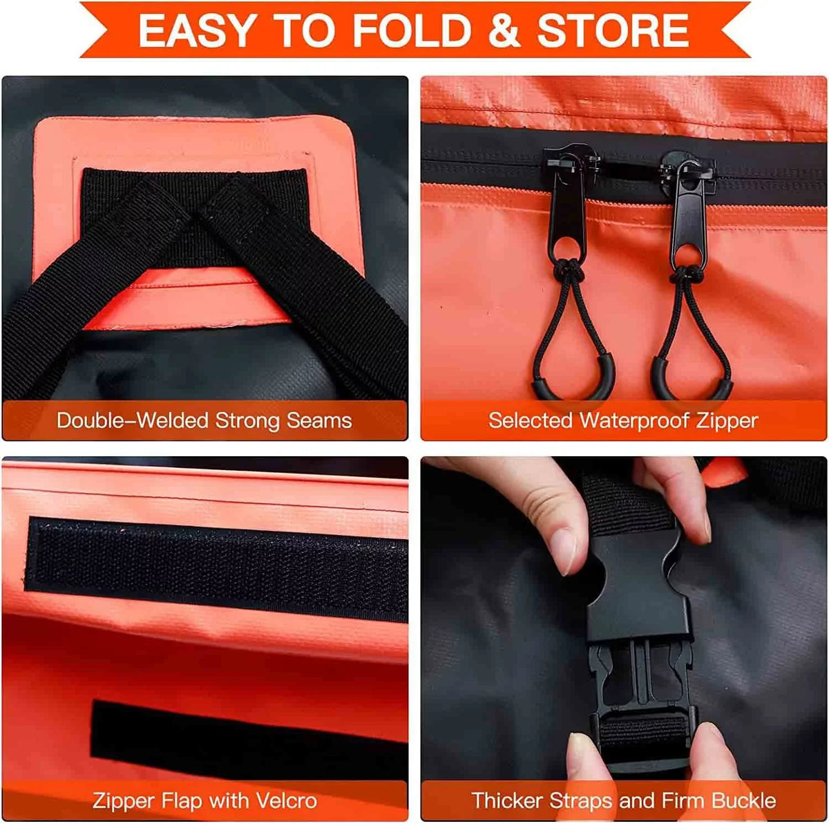 Cyfie Rooftop Cargo Bag for Car,SUV Car Top Carrier 15Cu. ft for All Cars with/Without Rack, Waterproof & Tearproof, Includes Anti-Slip Mat, 8 Reinforced Straps, 6 Door Hooks, Storage Bag