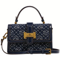 MICHROE Texture Fashion Small Square Bag - Klein Blue Series Classic Messenger Bag Retro Pattern Purse For Women