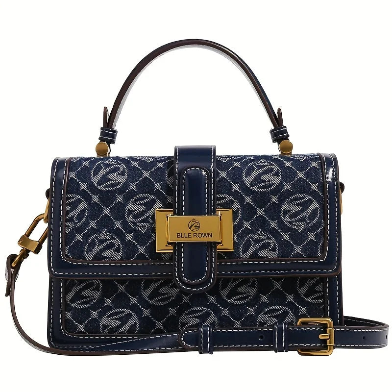MICHROE Texture Fashion Small Square Bag - Klein Blue Series Classic Messenger Bag Retro Pattern Purse For Women