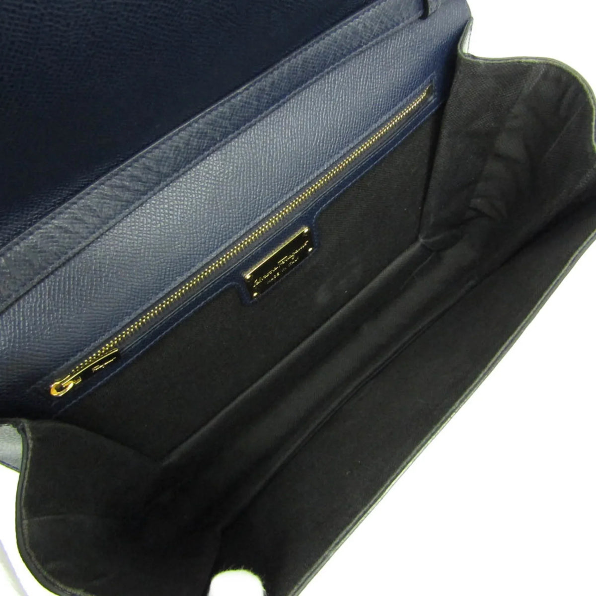 Pre-Owned Salvatore Ferragamo Vara AU-21 0011 Women's Leather Shoulder Bag Navy (Good)