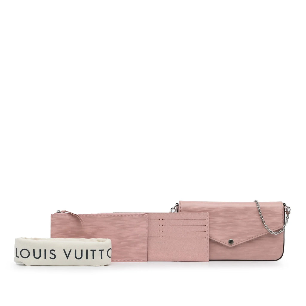 Pre-Owned Authenticated Louis Vuitton Epi Pochette Felicie Leather Pink Crossbody Bag Unisex (Good)