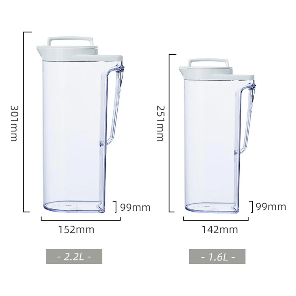 Water Pitcher Beverage Dispenser Screw Lid Heat & Cold Resistant Lemonade Kettle 2200ML