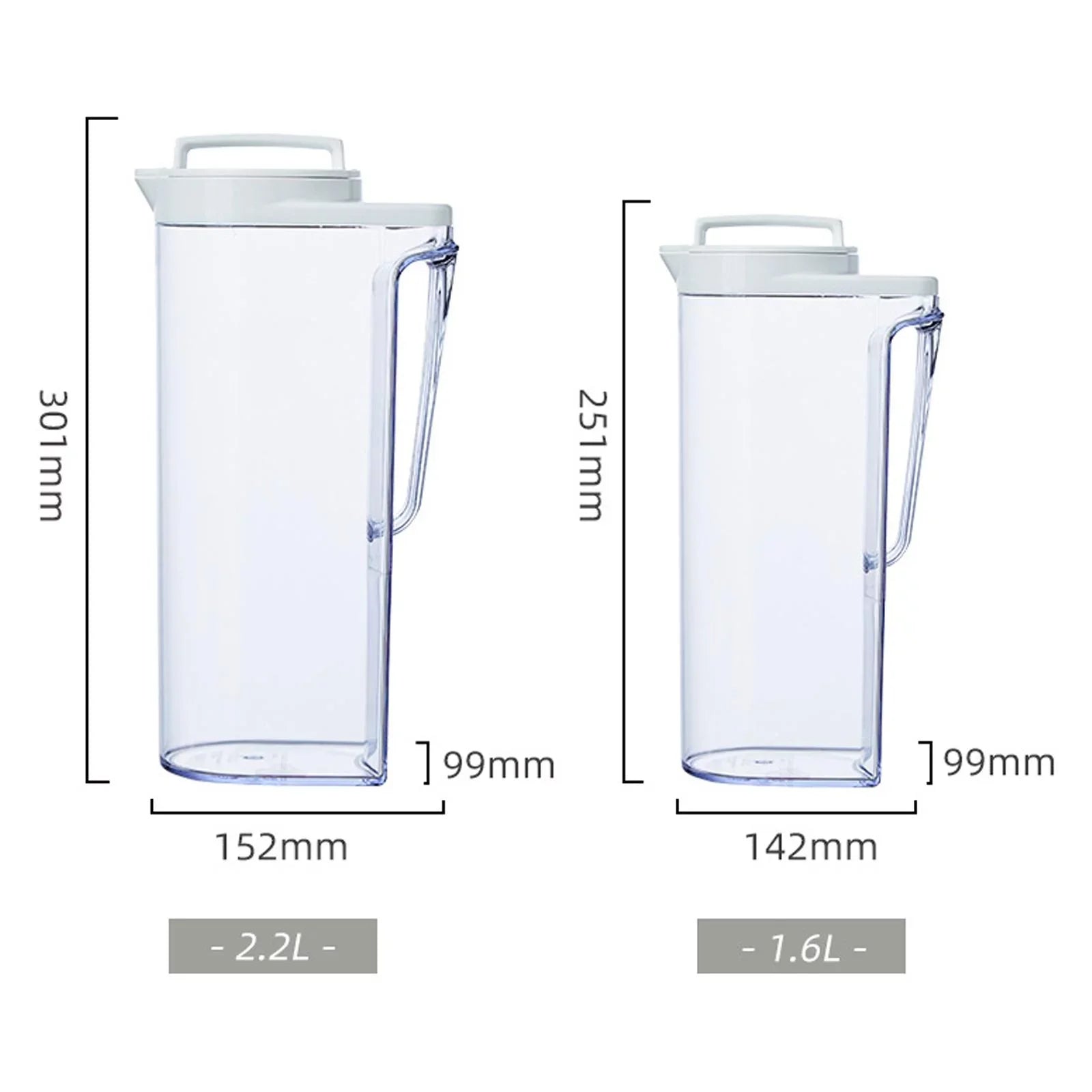 Water Pitcher Beverage Dispenser Screw Lid Heat & Cold Resistant Lemonade Kettle 2200ML