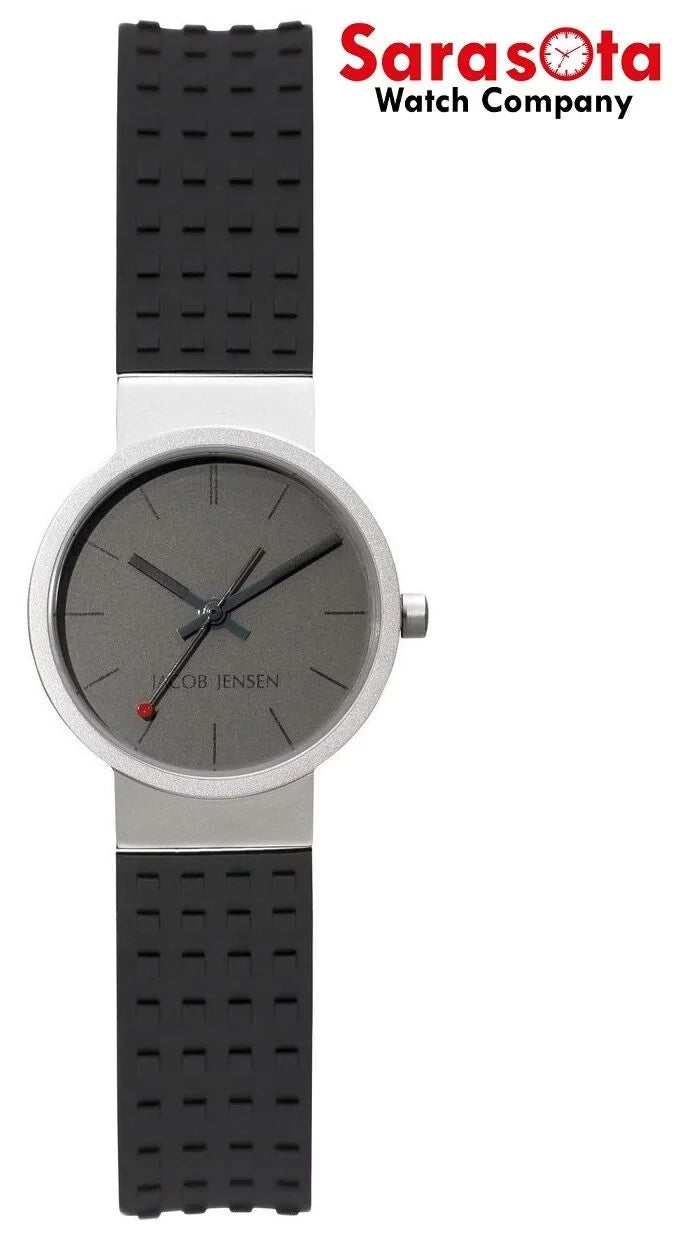 Jacob Jensen Clear Series 421 Gray Dial Titanium Black Rubber Women's Watch