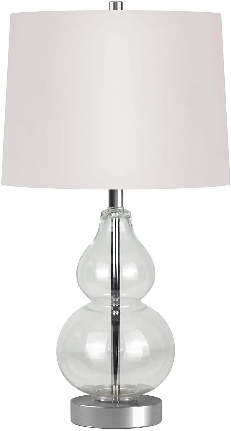 Evelyn&Zoe 21" Table Lamp with White Drum Linen Shade