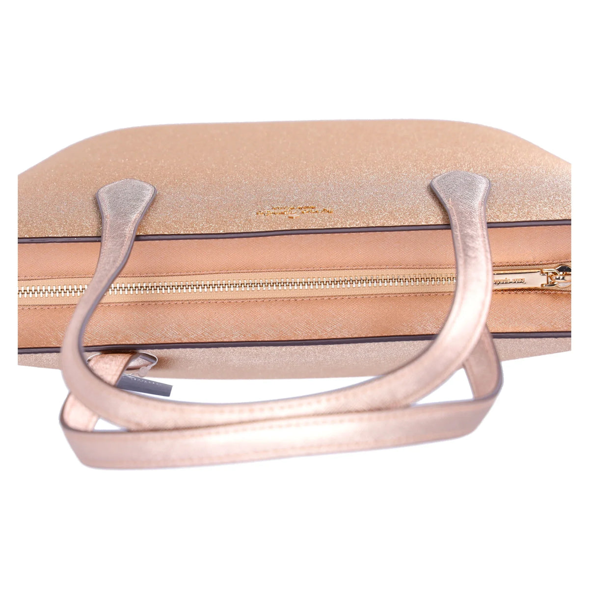 Kate Spade Glimmer Large Top Zip Tote Shoulder Bag Gold Glitter Holiday + Wallet