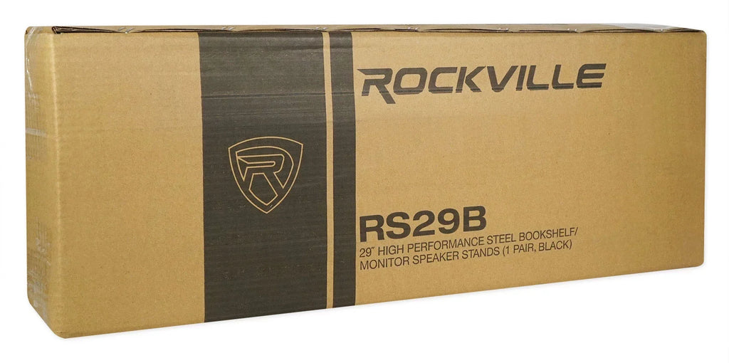Pair Rockville RS29B 29" Steel Bookshelf Speaker and Studio Monitor Stands - Black
