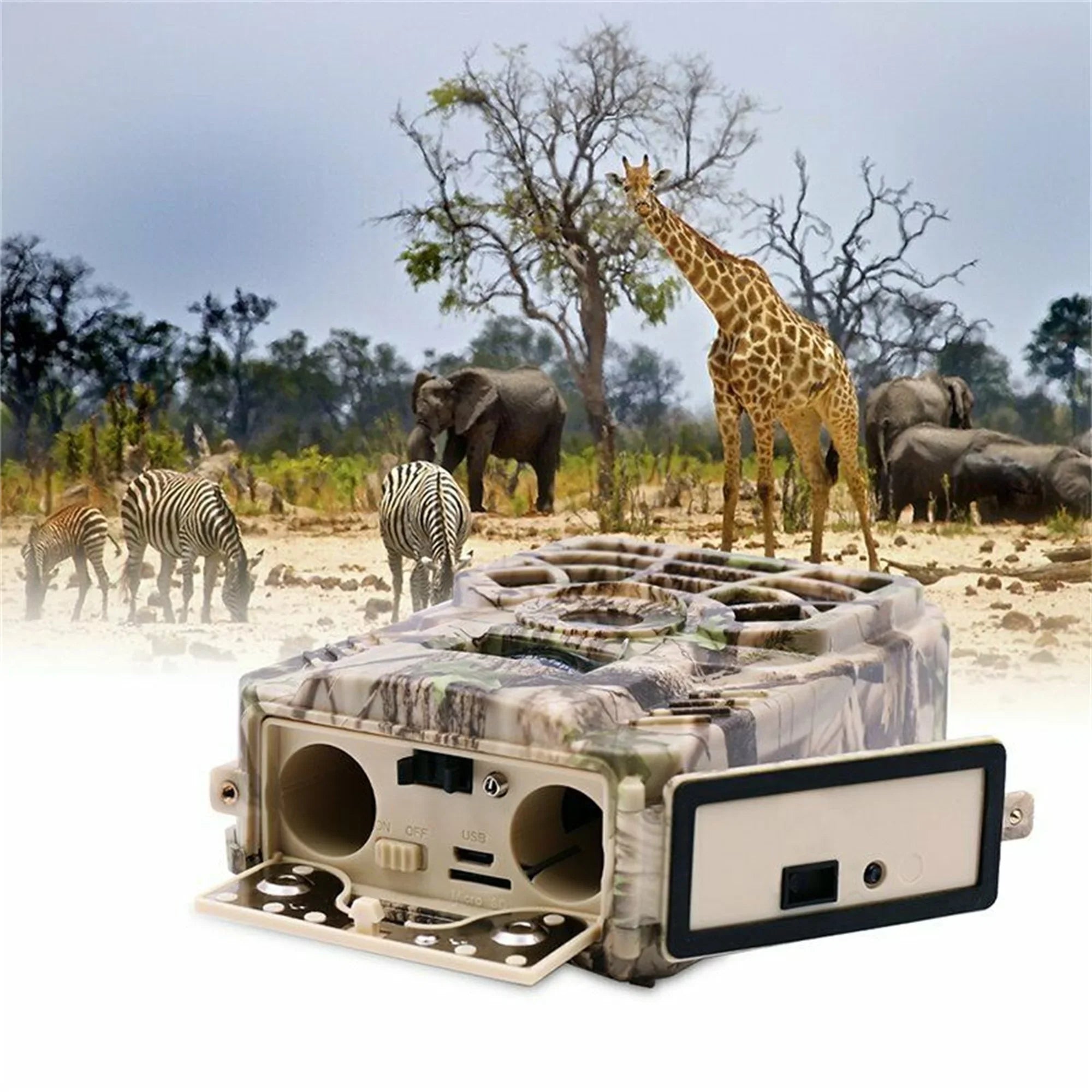 QIYAA Outdoor Hunting Camera 12Mp 720P Wild Animal Detector Trail Camera Waterproof Monitoring Night Vision Wildlife Monitoring