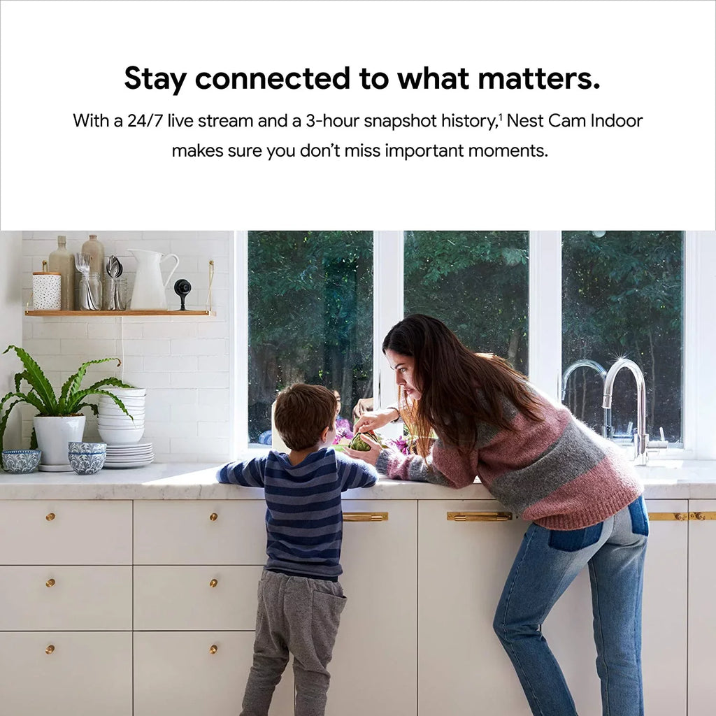 Restored Google Nest Cam Indoor 3 Pack - Wired Indoor Camera for Home Security - Control with Your Phone and Get Mobile Alerts - Surveillance Camera with 24/7 Live Video and Night Vision (Refurbished)