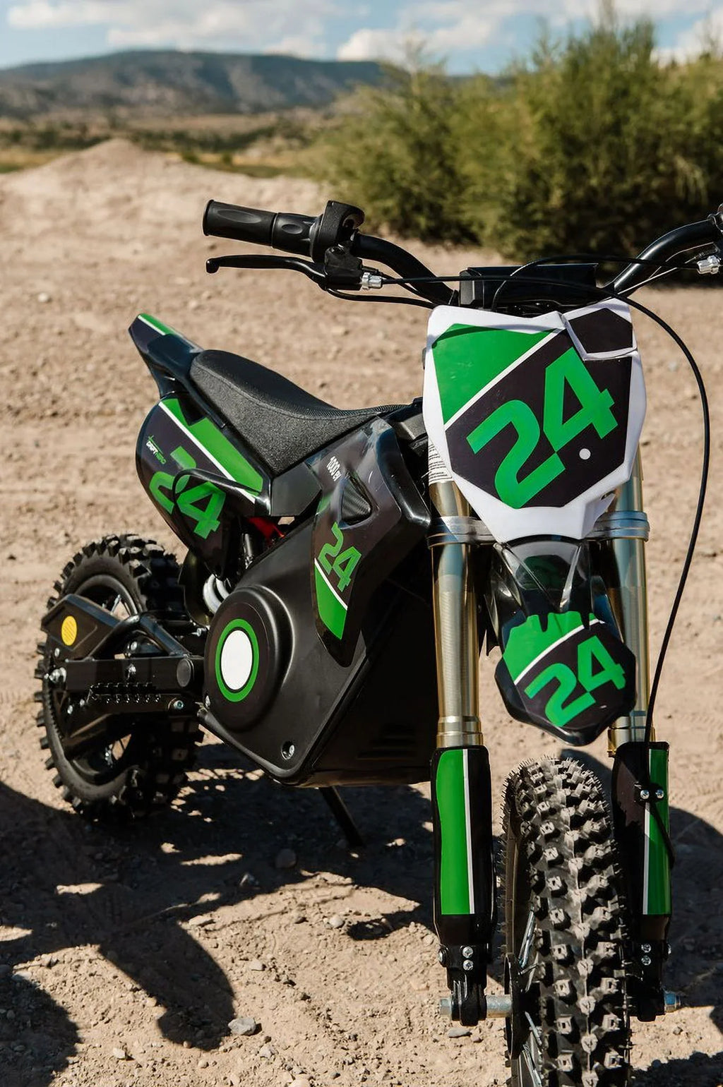 DRIFT HERO 1000W, 36v10ah Lithiom Ion, Electric Dirt Bike, 18MPH Max Speed, variable speed & torque controls for parents, Toys motocross for Kids, Teens, Black, Green