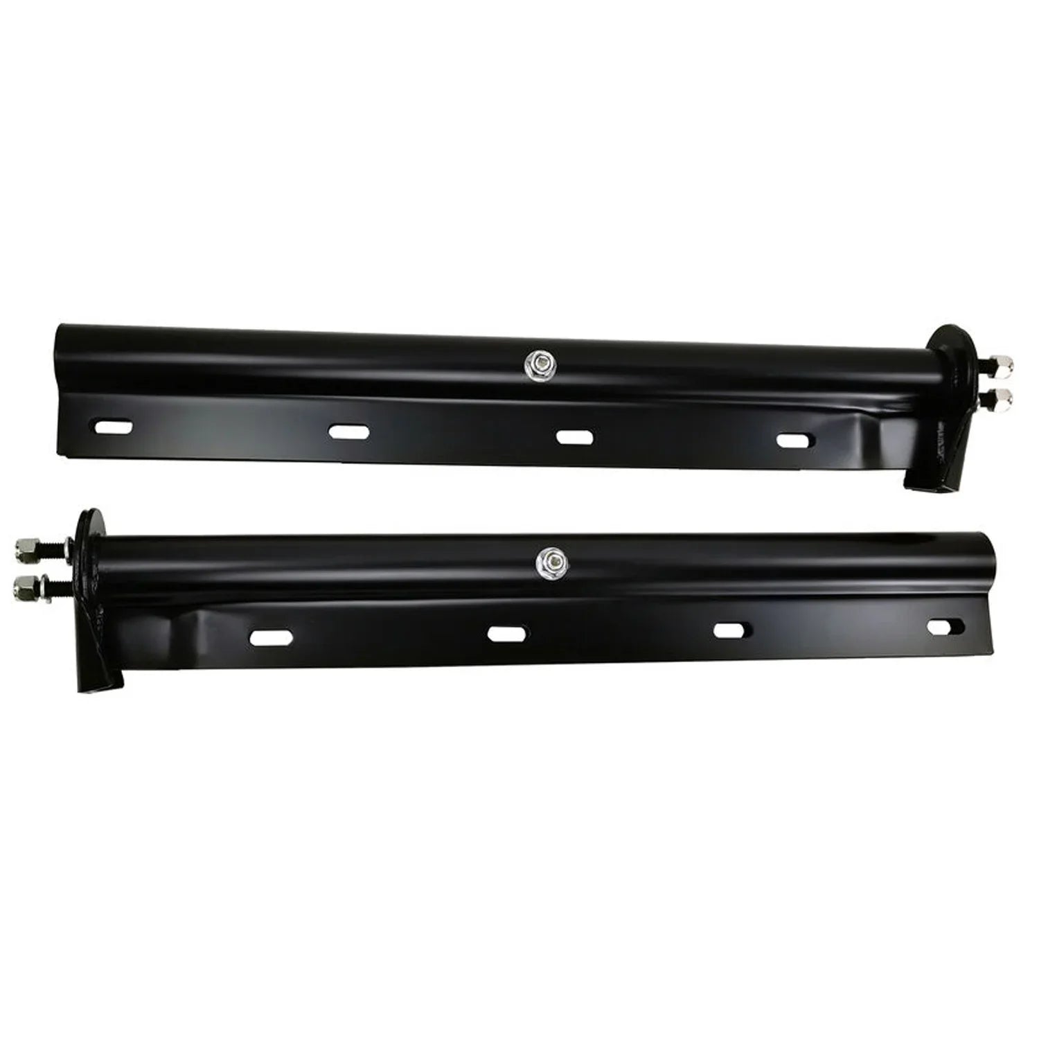 POWERWORKS Black Straight Spring Loaded Mud Flap Hanger Bracket Mudflap Holder Set 1-1/8" Bolt Spacing 30" Length for Semi Trucks