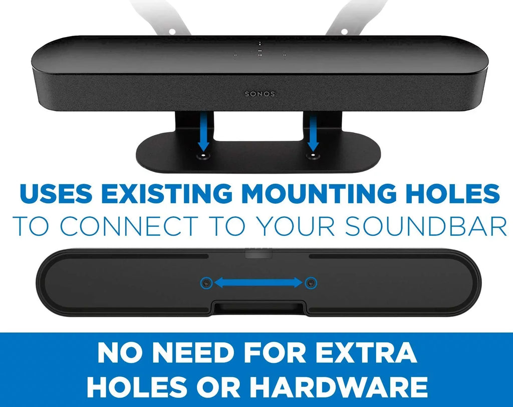 Mount-It! Sound Bar TV Mounting Shelf Compatible with Sonos Beam Speaker | Soundbar Mount Bracket Kit for Televisions with 200mm - 600mm VESA Mounting Pattern