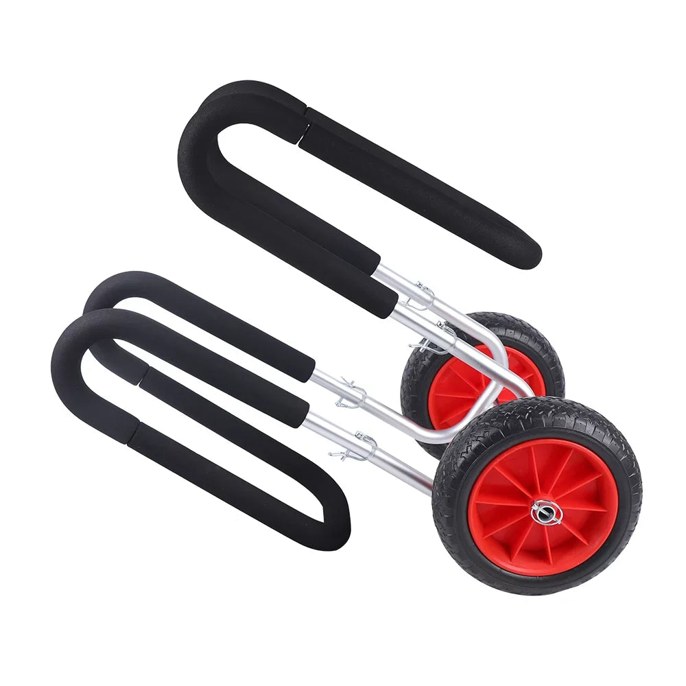 Portable Surfboard Beach Carrier Cart, Double SUP Airless Cart Beach Trailer, Aviation Aluminum Solid PU Wheel Stand-Up Paddle Board Veneer Cart