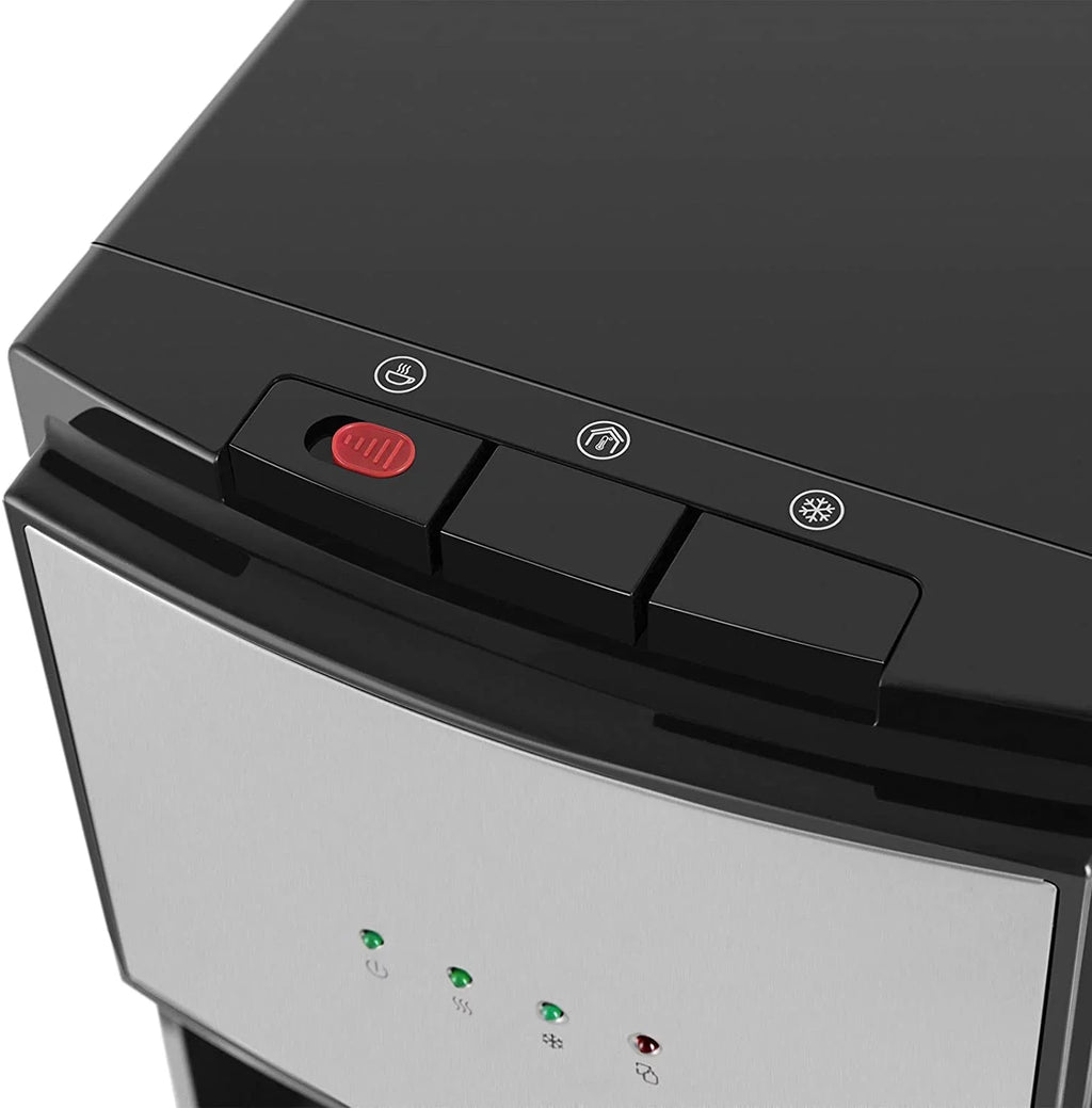 COSVALVE 5 Gallon Bottom Loading Hot Cold Normal Water Dispenser (Silver, Black)