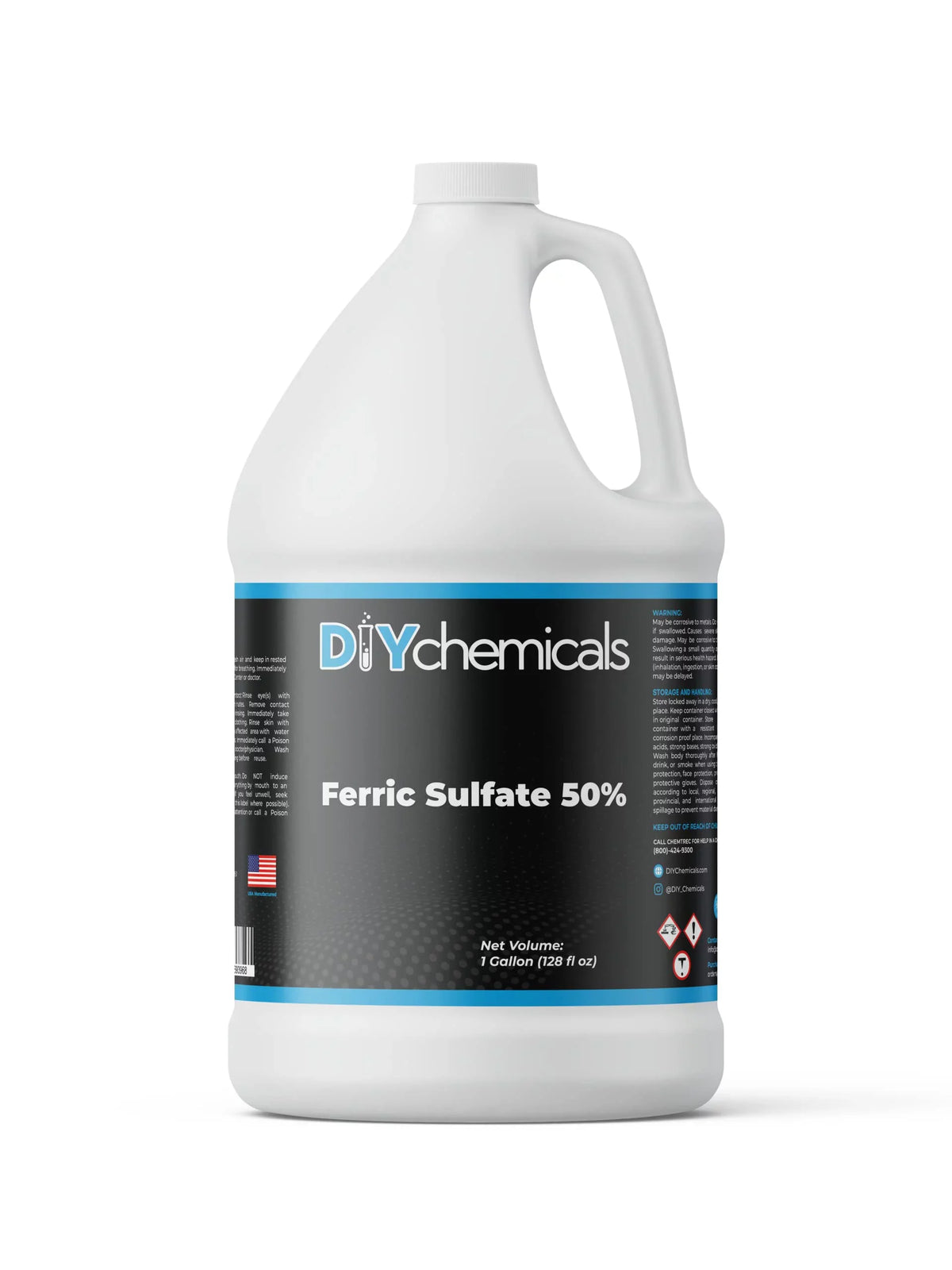 DiyChemicals Ferric Sulfate 50% - Clarification and Dissolved Air Flotation and Waste Water Treatment - Made in USA (1Quart)
