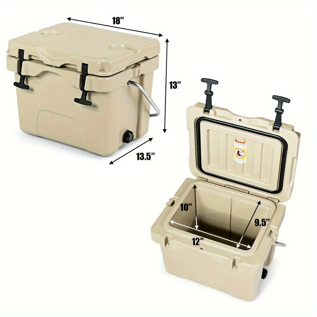 COSTWAY 16-Quart Cooler - Durable Leak-Proof Ice Chest, Keeps 24 Cans Chilled - Ideal for Outdoor Camping & Picnics