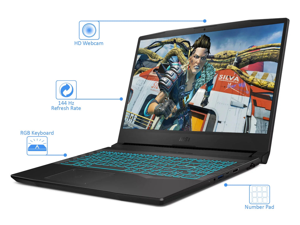 MSI Crosshair Gaming Portable computer, 15.6" 144Hz FHD Display, Intel Core i7-11800H Upto 4.6GHz, 16GB RAM, 1TB NVMe Solid-state drive, NVIDIA GeForce RTX 3050, HDMI, Wi-Fi, Bluetooth, Win OS 10 Home