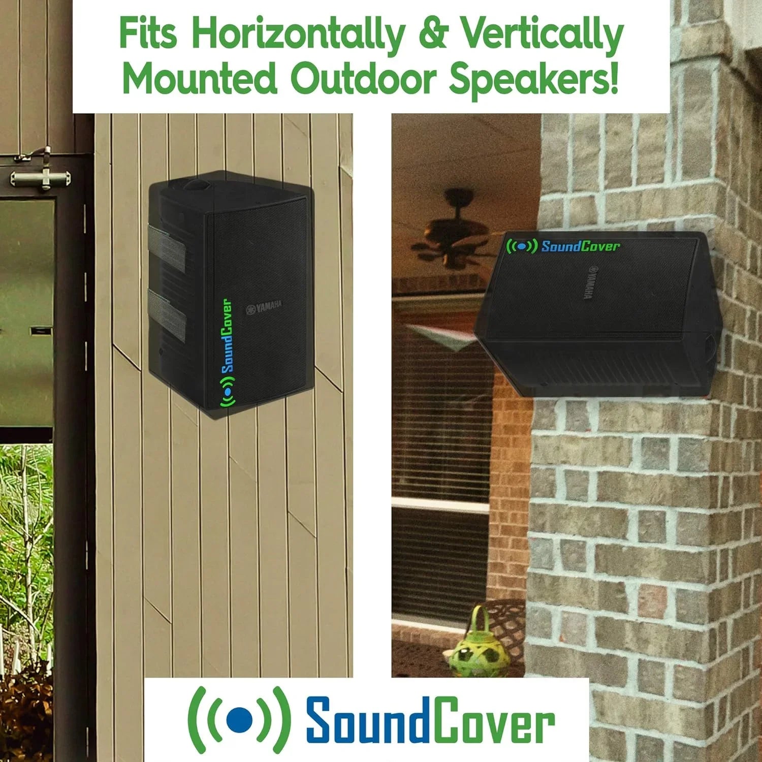 Outdoor Speaker Covers: Black, Medium Size (H 13.6" x W 7.9" x D 8.9"), Compatible with Yamaha AW294, Definitive Technology AW 5500, Polk Audio Atrium 6, Yamaha AW350, and Bose 251