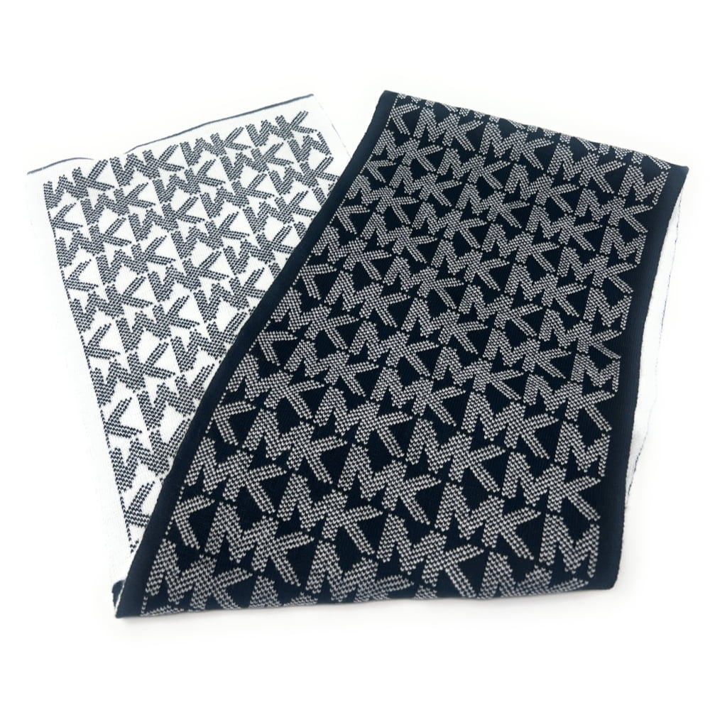Michael Kors Jet Set Logo Print Reversible Muffler Scarf, Black/Cream